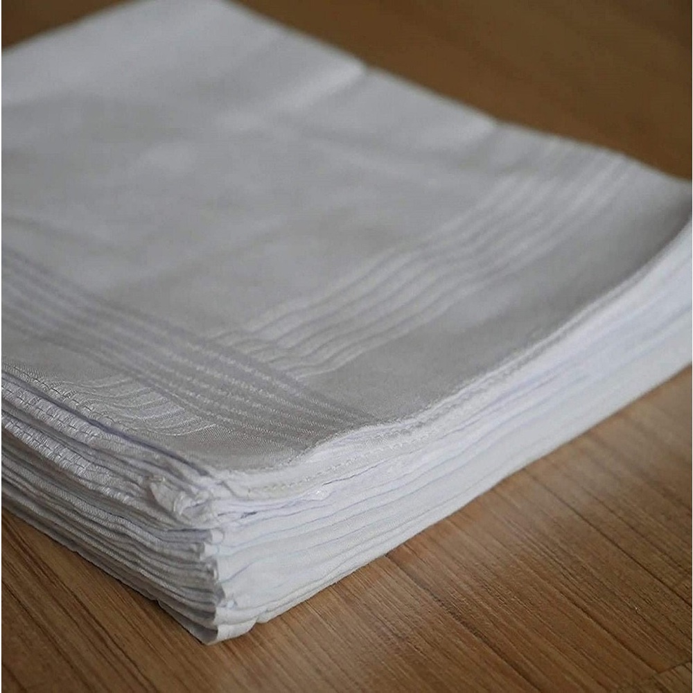 George Cotton 6 Men’s Handkerchiefs White High Thread Count